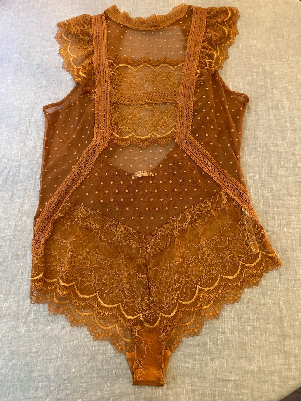 NWOT Free People Intimately Bodysuit in Burnt Orange